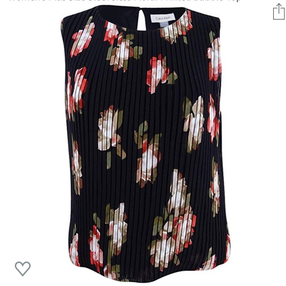 Calvin Klein Sleeveless Floral Printed Bubble Top